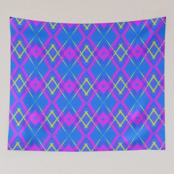 Item preview, Neon colors, a unique hand drawn geometric repeating pattern - WelshDesigns designed and sold by welshdesigns.
