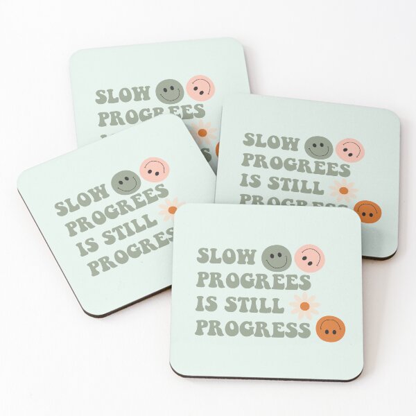 Item preview, Slow Progress is Still Progress Groovy Smiley Faces and Flowers designed and sold by bolimj.
