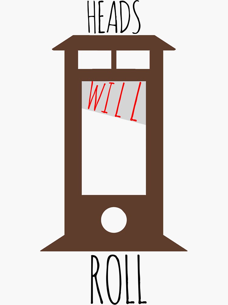 "Heads Will Roll (Colored)" Sticker for Sale by SandhillStudios Redbubble