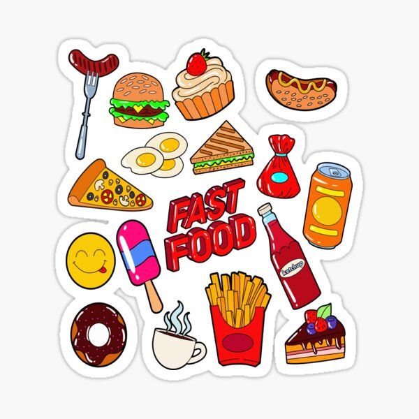  pack for laptop fast food Sticker