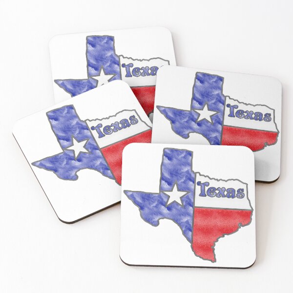 Artikelvorschau, Texas State Karte im Buntglasstil mit Farben der Staatsflagge entworfen und verkauft von Kristinesque.
