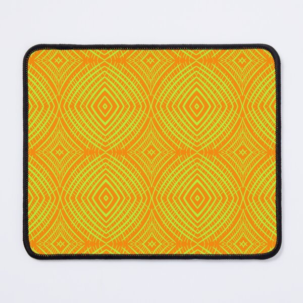 Item preview, Neon green, orange background, unique hand drawn geometric repeating pattern - WelshDesigns designed and sold by welshdesigns.