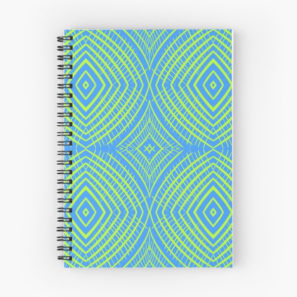 Item preview, Neon green, light blue background, unique hand drawn geometric repeating pattern - WelshDesigns designed and sold by welshdesigns.
