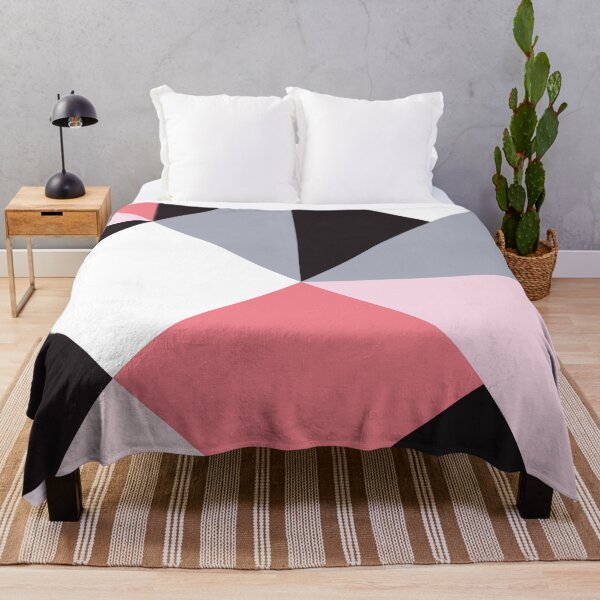 Item preview, Mid-Century Modern Pink, Black, White Geometric Shapes Pattern designed and sold by DEC02.