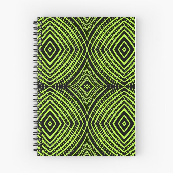 Item preview, Neon green, black background, unique hand drawn geometric repeating pattern - WelshDesigns designed and sold by welshdesigns.