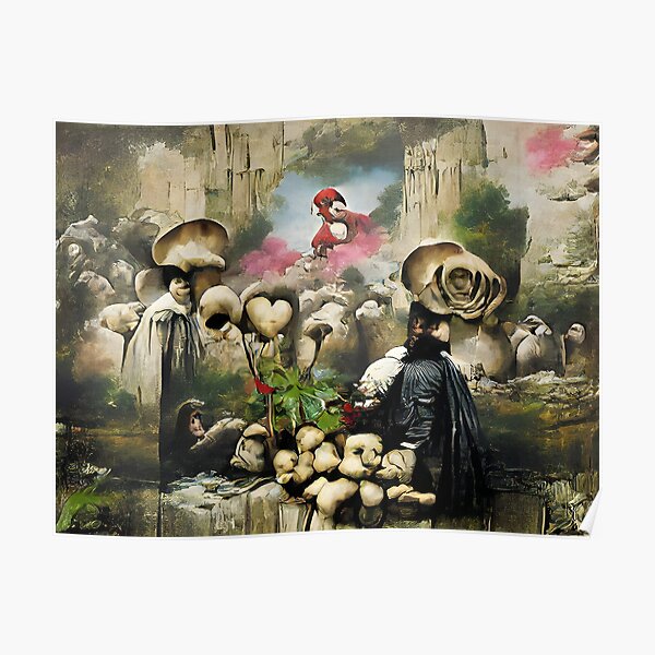 Dreams of Roses & Mushrooms Poster
