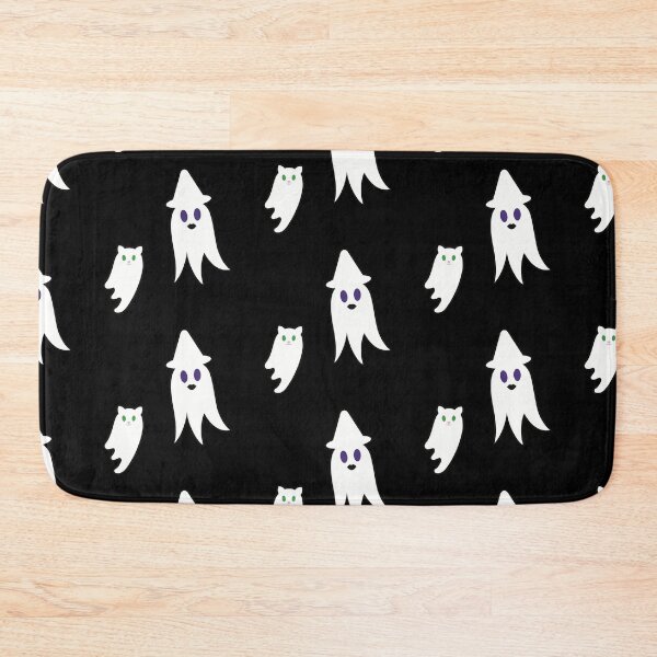 Item preview, Cute Witch and Cat Ghosts (Black Background) designed and sold by believeluna.