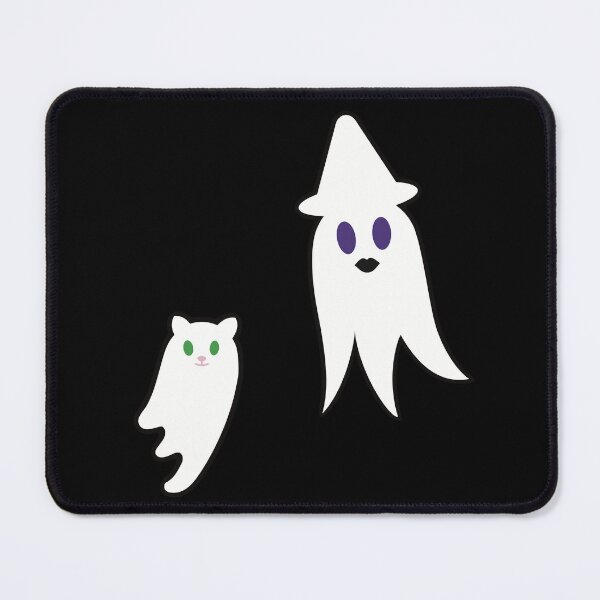 Item preview, Cute Witch and Cat Ghosts (Black Background) designed and sold by believeluna.