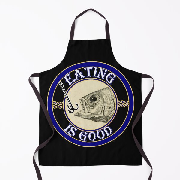 Item preview, 'Eating is Good' Old Book Hooked Fish Graphic - Funny Quotes Designs for T-shirts, stickers and other accessories. designed and sold by Ridiculam Toga.