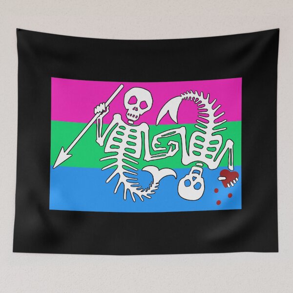 Item preview, OFMD season 2 polysexual pride mermaid pirate flag Blackbeard Stede Bonnet flag designed and sold by Theoldgirl900.