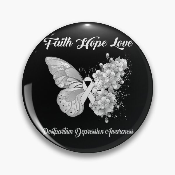 Item preview, Faith Hope Love Postpartum Depression Awareness Butterfly Ribbon Gifts designed and sold by Adropine.