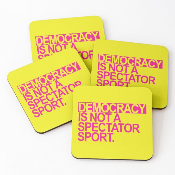Item preview, Democracy is NOT a Spectator Sport (hot pink) designed and sold by Thelittlelord.