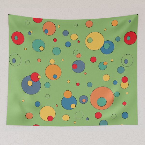 Item preview, Multi coloured cosmic bubbles retro cartoon orbs green designed and sold by AngelDawnDesign.