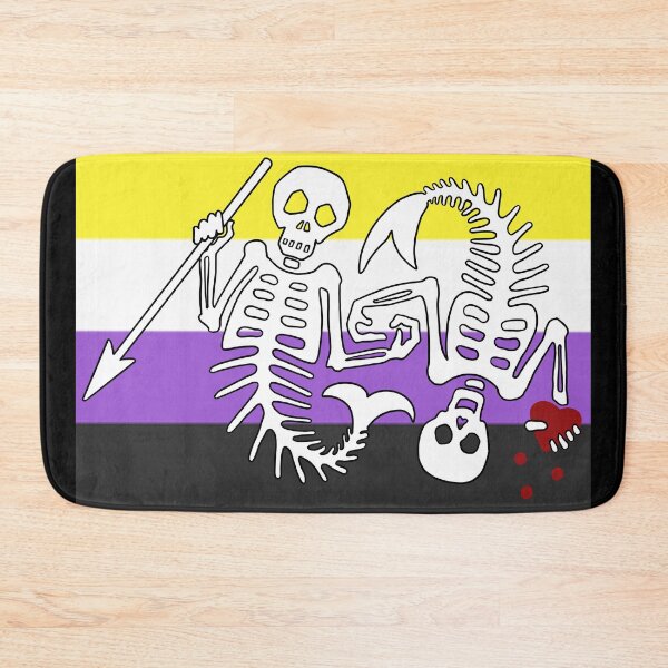 Item preview, OFMD season 2 nonbinary pride mermaid pirate flag Blackbeard Stede Bonnet flag designed and sold by Theoldgirl900.