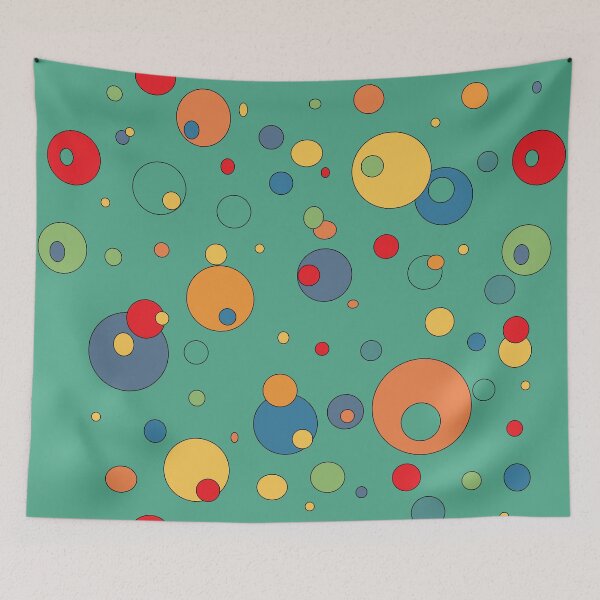 Item preview, Multi coloured cosmic bubbles retro cartoon orbs teal designed and sold by AngelDawnDesign.