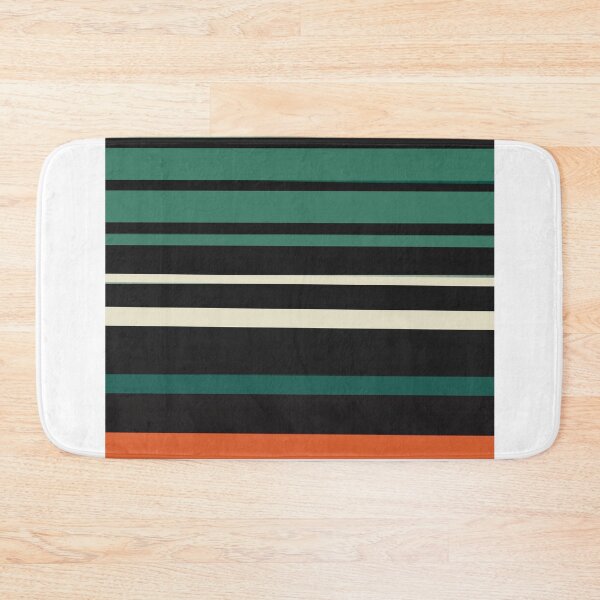 Mid Century Modern stripes print Bath Mat