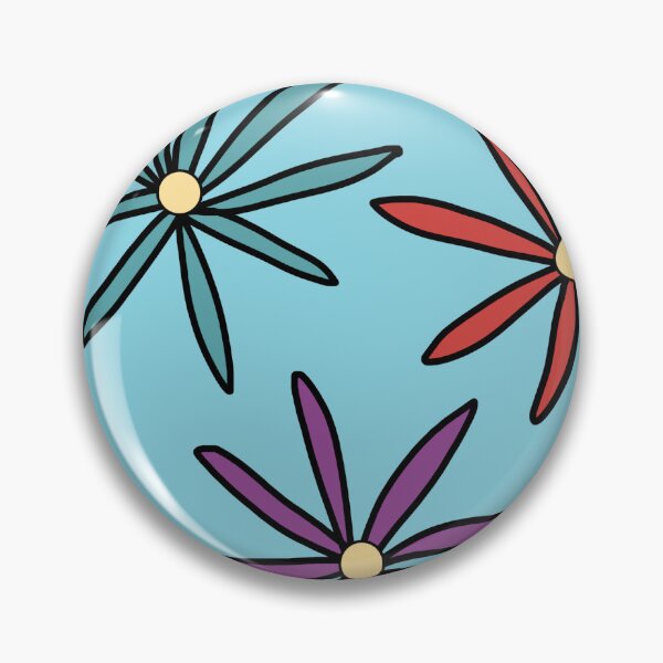 Item preview, Colorful Asters on Blue designed and sold by RepeatCandy.