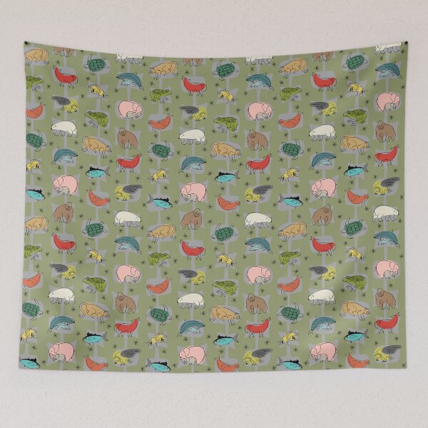 Item preview, Save Endangered Species on Olive Green designed and sold by bmfabricdesigns.