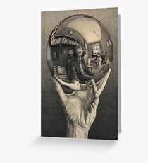 ESCHER REFLEKTIERTER BALL Grußkarte