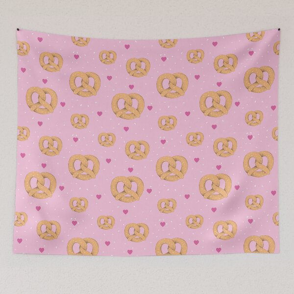 Item preview, Cute Pretzel and Heart Seamless Pattern designed and sold by bolimj.