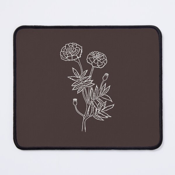 Item preview, October Birth Flower White Line Marigold Flower Drawing designed and sold by Digi Artworks Store.