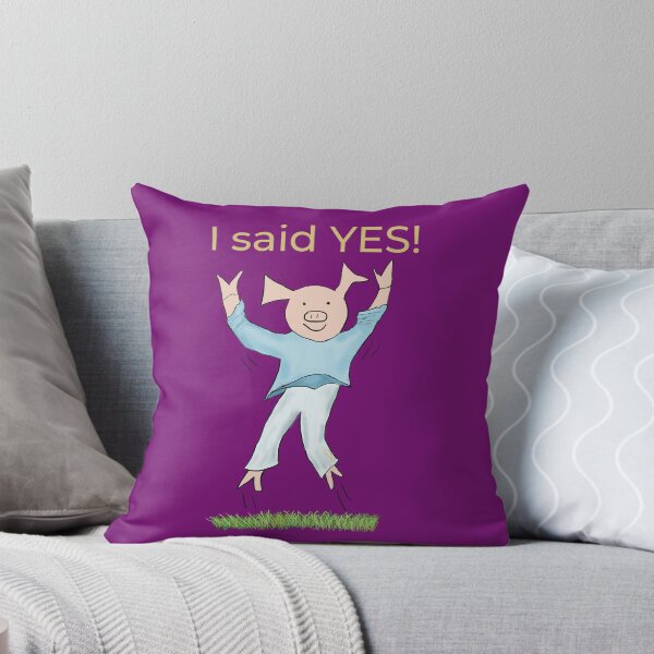 Item preview, I said yes! Burgundy, Engagement, proposal, moving in together, going steady, dating, celebrate, elated cute pig. Yes! designed and sold by PiggingJapan.