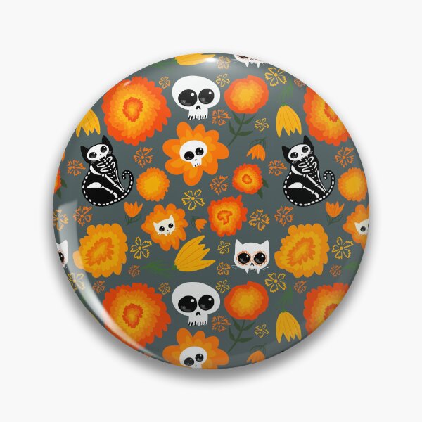 Item preview, Halloween Cats and Skulls and Flowers designed and sold by KilkennyCat Art.