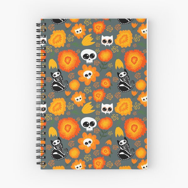 Item preview, Halloween Cats and Skulls and Flowers designed and sold by KilkennyCat Art.
