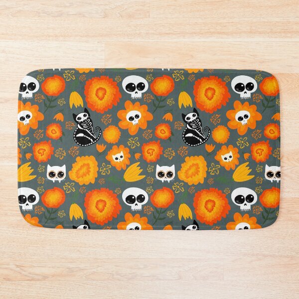 Item preview, Halloween Cats and Skulls and Flowers designed and sold by KilkennyCat Art.