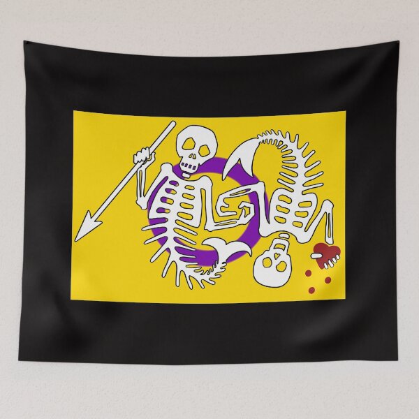 Item preview, OFMD season 2 intersex pride mermaid pirate flag Blackbeard Stede Bonnet flag designed and sold by Theoldgirl900.