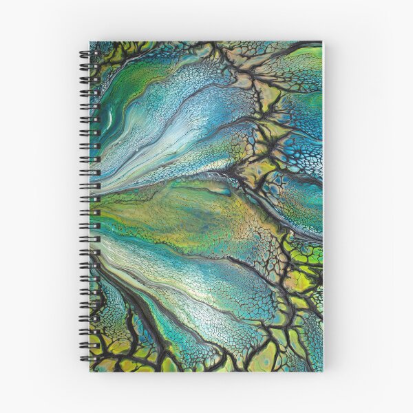 Item preview, Beautiful Retro Ocean Vibe Colors Abstract and Modern Fluid Art Acrylic Pour Artwork designed and sold by CrystalCoast.