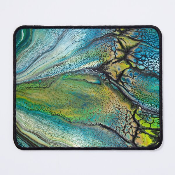 Item preview, Beautiful Retro Ocean Vibe Colors Abstract and Modern Fluid Art Acrylic Pour Artwork designed and sold by CrystalCoast.