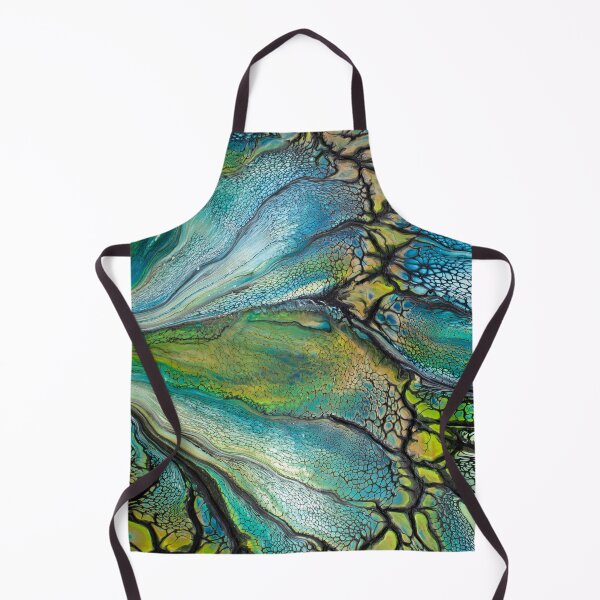 Item preview, Hermoso Retro Ocean Vibe Colors Abstract and Modern Fluid Art Acrylic Pour Artwork designed and sold by CrystalCoast.