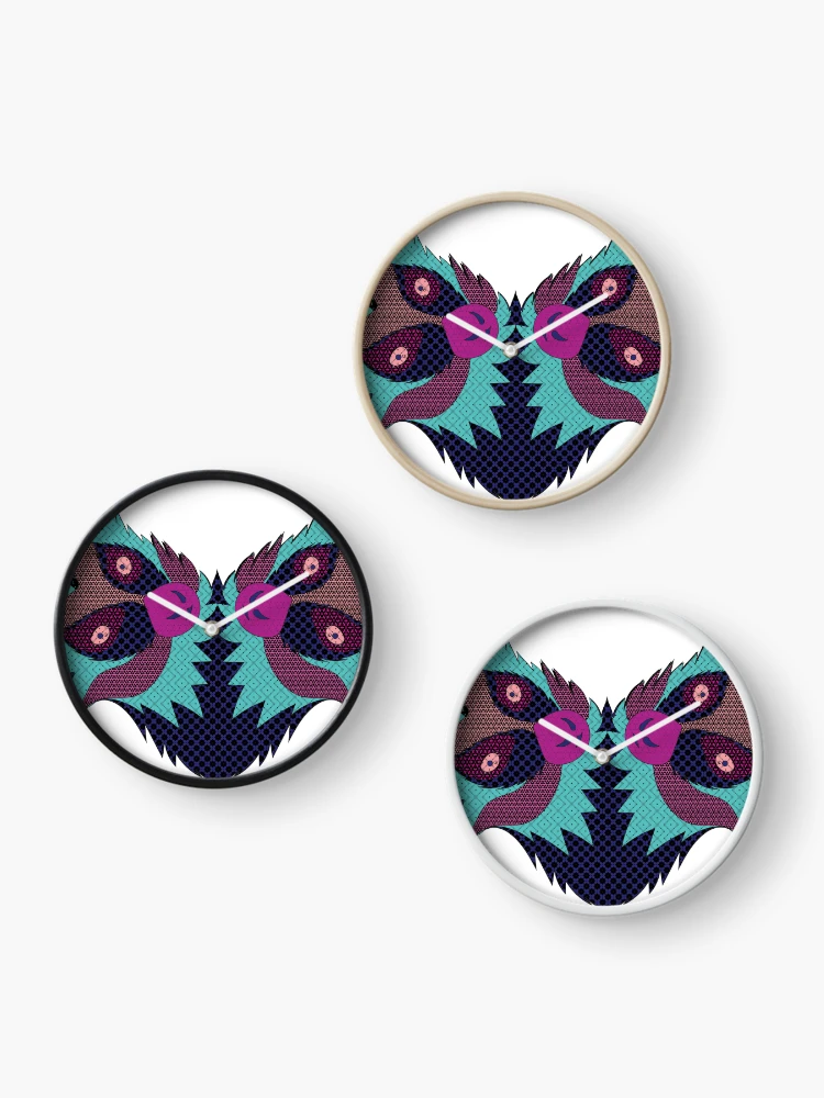 Thumbnail 3 of 4, Clock, Patterned Lemur designed and sold by payalsalot.