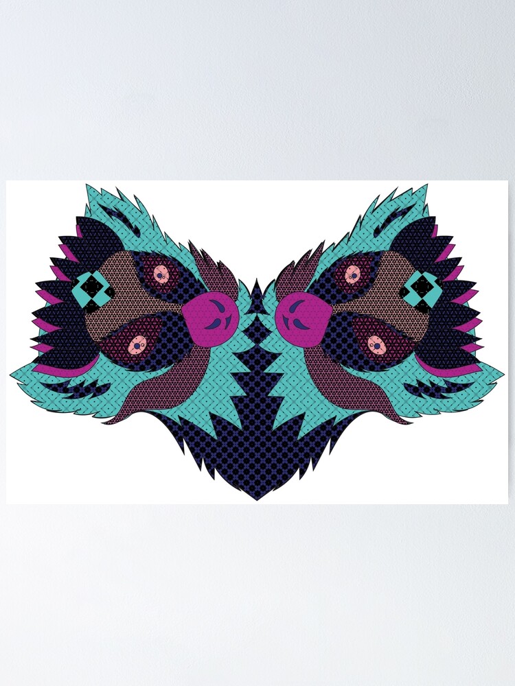 Thumbnail 1 of 3, Poster, Patterned Lemur designed and sold by payalsalot.