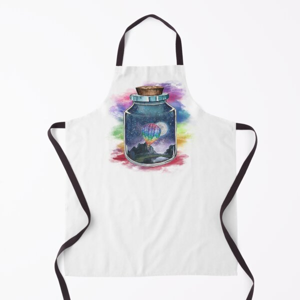 Item preview, Hot Air Balloon Flying Over a Lake at Night - Worlds in Jars designed and sold by PirateAvocado.
