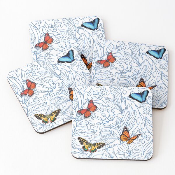 Item preview, design print butterfly on flowers pattern. designed and sold by Apostrophe8.