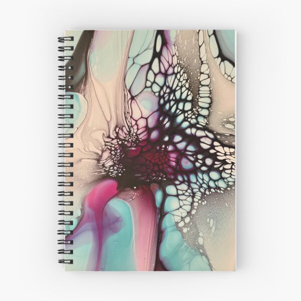 Item preview, Beautiful Blue and Magenta Flower Inspired Abstract Fluid Acrylic Pour designed and sold by CrystalCoast.