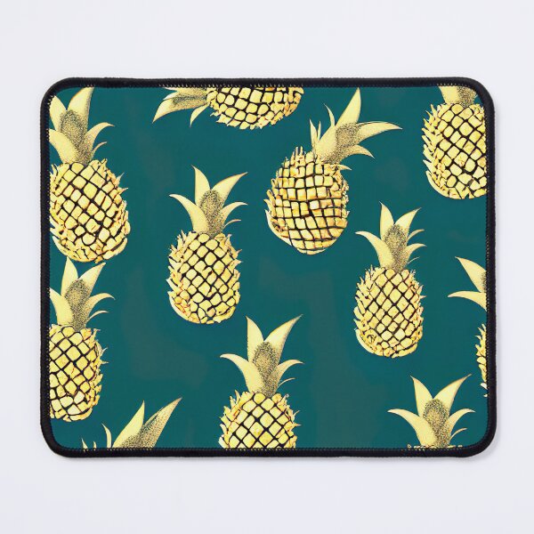 Item preview, Golden pineapple pattern on a green background designed and sold by artsyworldart.