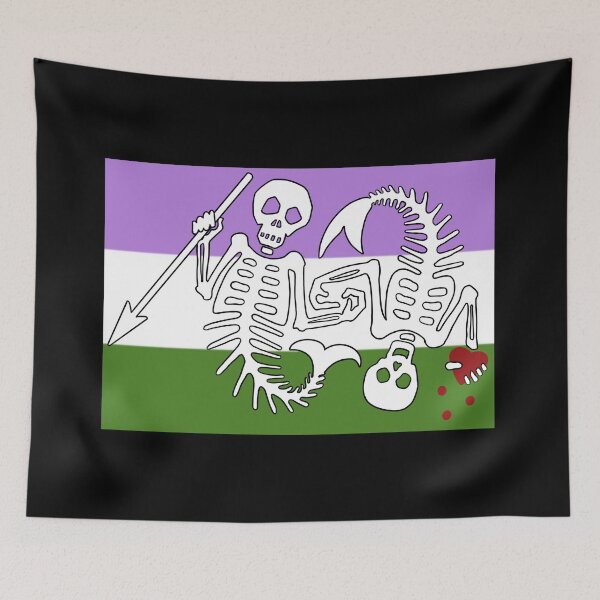 Item preview, OFMD season 2 genderqueer pride mermaid pirate flag Blackbeard Stede Bonnet flag designed and sold by Theoldgirl900.