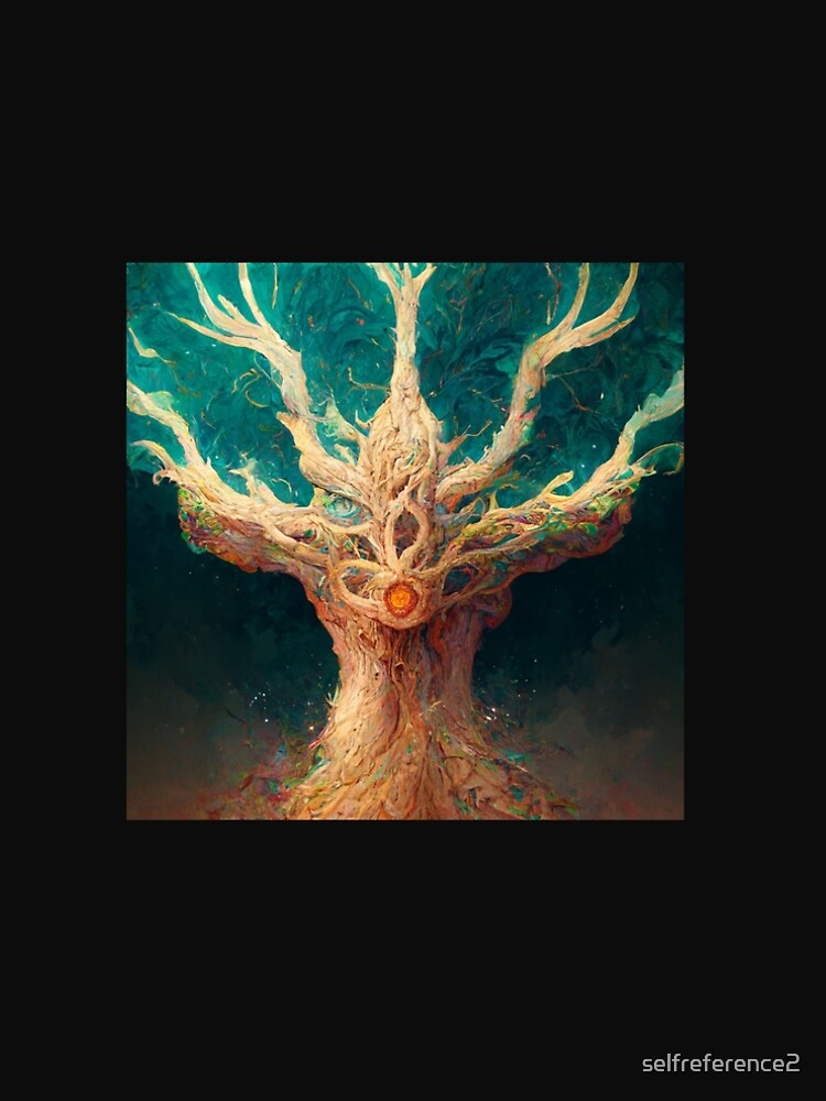 Aperçu 5 sur 5. Robe trapèze avec l'œuvre Neural Yggdrasil créée et vendue par selfreference2.