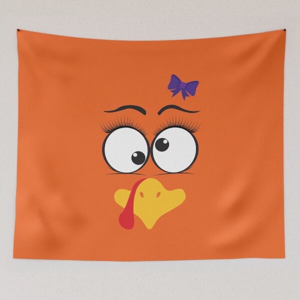 Item preview, Funny Turkey Girl Face Purple Bow Funny Thanksgiving designed and sold by hamoodeh2022.