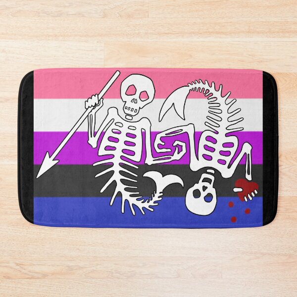 Item preview, OFMD season 2 genderfluid pride mermaid pirate flag Blackbeard Stede Bonnet flag designed and sold by Theoldgirl900.
