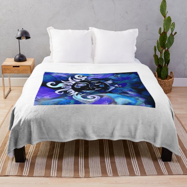 Item preview, Cosmic Sun and Moon in blues designed and sold by SRKFineArt.