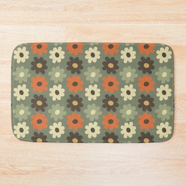 Item preview, Blomma, Groovy Vintage Flower Pattern in Retro Color Style designed and sold by BesanoStyle.