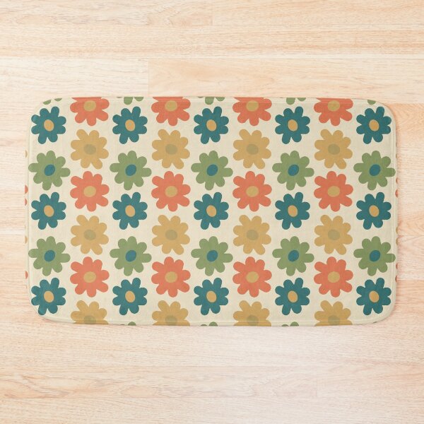 Item preview, Blomma, Groovy Vintage Flower Pattern in Retro Color Style designed and sold by BesanoStyle.