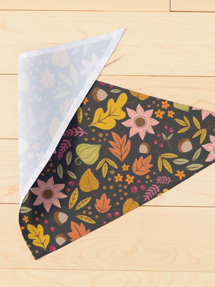 Alternate view of Autumn Floral, Dark Pet Bandana