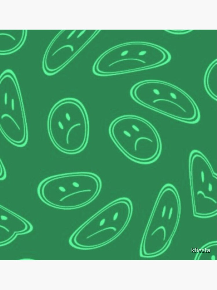 "Green sad face emoji glitch (Ver 3)" Poster for Sale by kfiesta