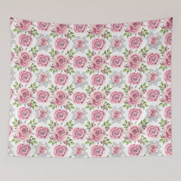 Item preview, Pink Roses Seamless Pattern designed and sold by Fairies Flower  Garden.