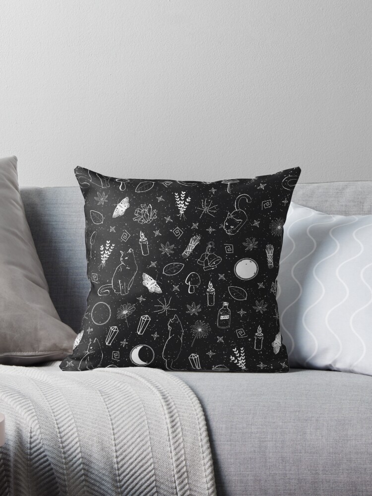 Thumbnail 1 of 3, Throw Pillow, Magic Moon Night Pattern designed and sold by DeafAngel1080.